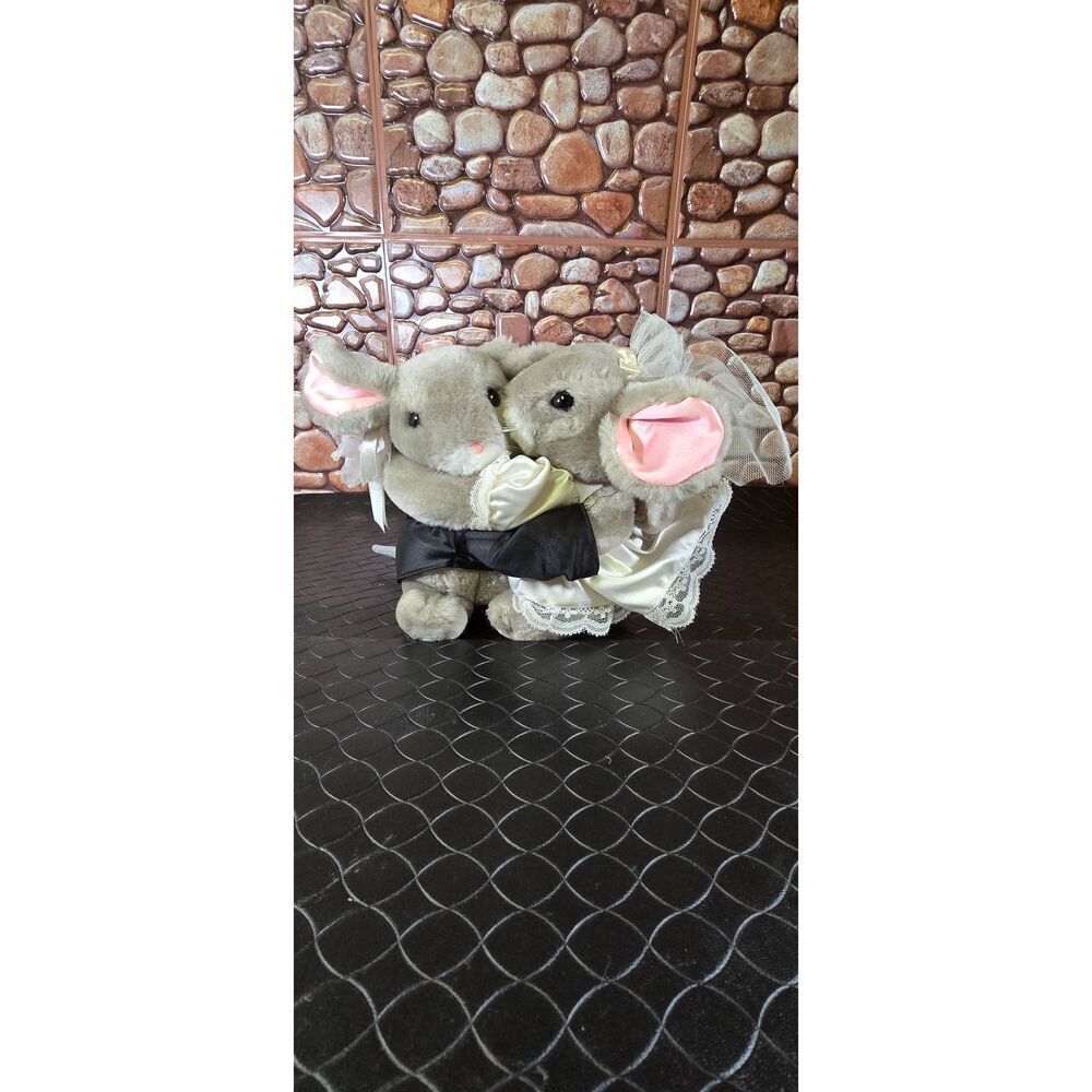 Vintage Dakin "Moustrimony" wedding plush set from 1986 #A46